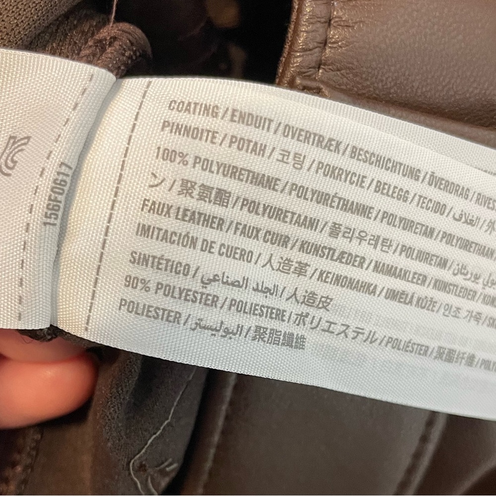 Abercrombie & Fitch Curve Love 28 6 Brown Vegan Leather Pants 90s Straight - Picture 9 of 11